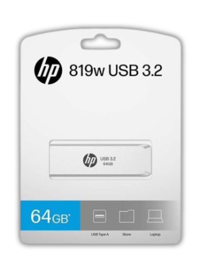 HP 819W 64GB USB 3.2 Flash Drive HPFD819W-64 Silver  - Image 2