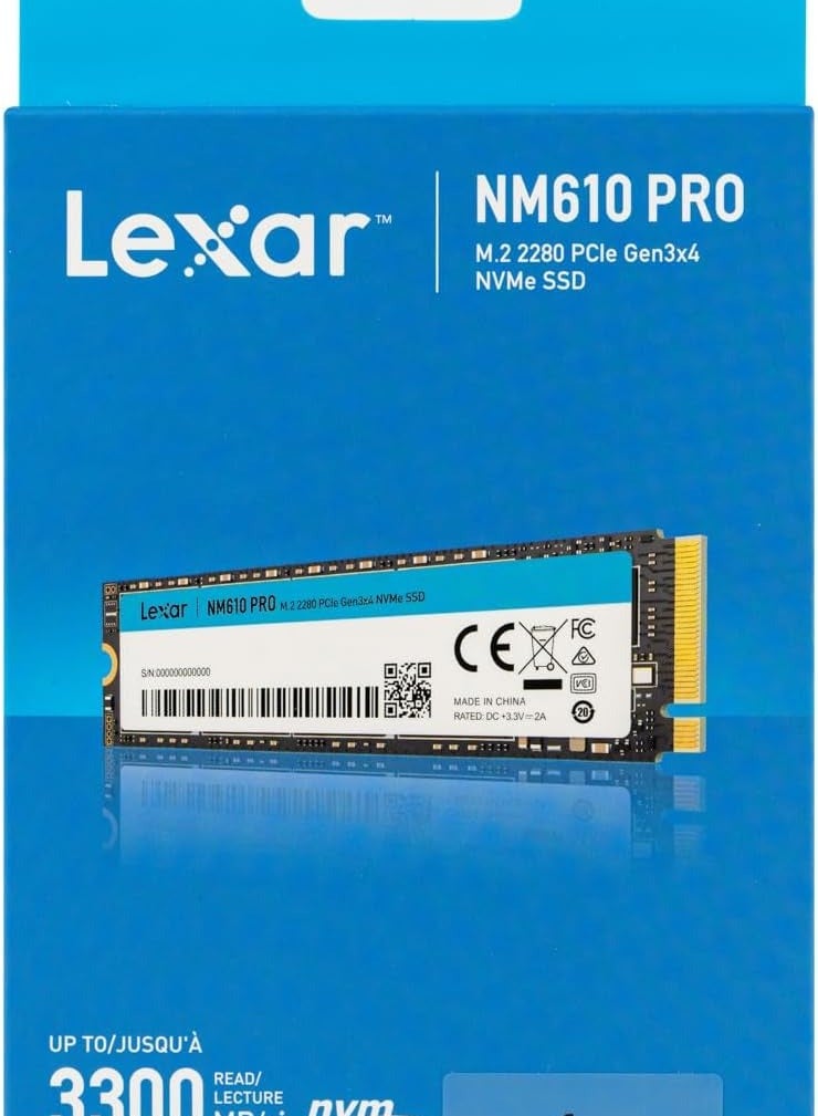 Lexar NM610PRO SSD, M.2 2280 PCIe Gen3x4 NVMe 1.4 SSD Internal, Up to 3300MB/s Reading, 2600MB/s Write, 3D NAND Flash Drives for Notebook, Desktop, PC 1 TB  - Image 4
