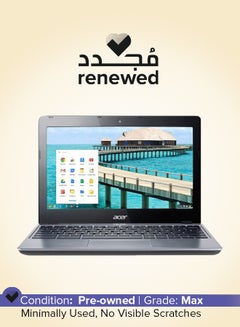 أيسر Renewed - Chromebook C720 Laptop With 11.6-Inch Display,Celeron Processor/2GB RAM/16GB SSD/Intel HD Graphics English Granite Grey  - Image 1