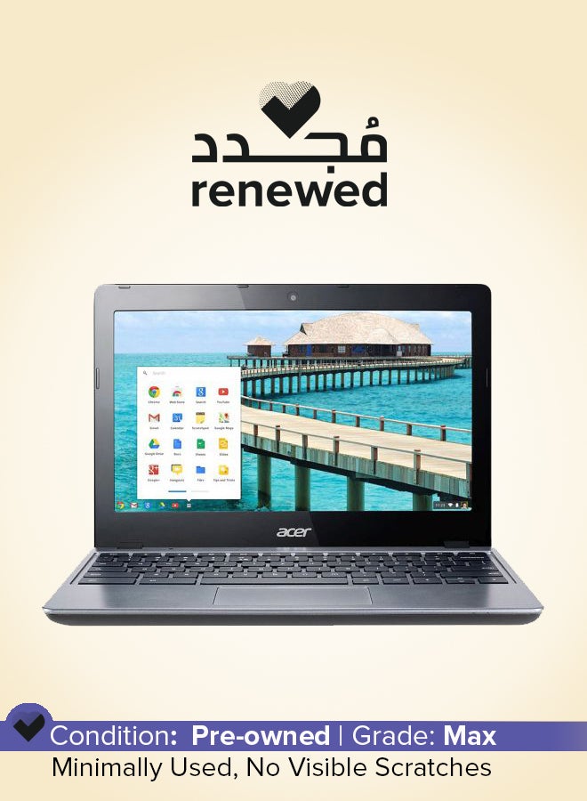 أيسر Renewed - Chromebook C720 Laptop With 11.6-Inch Display,Celeron Processor/2GB RAM/16GB SSD/Intel HD Graphics English Granite Grey  - Image 1
