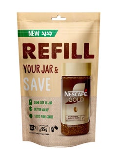 نسكافيه Gold Instant Coffee Pouch Refill 95grams Single 