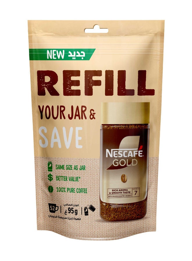 Nescafe Gold Instant Coffee Pouch Refill 95grams Single 