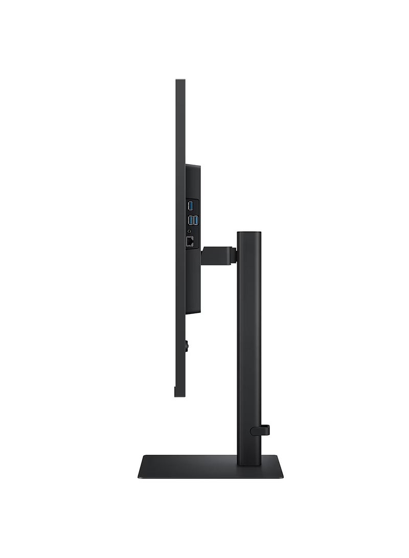 Samsung - 37 inch S8 4K UHD Monitor, USB Type C, 1.07 billion colors with HDR10, LAN, Display port, USB-A, USB-B, build in KVM switch, No tools setup, Height Adjustable Stand, LS37D800UAMXUE Black - Image 1