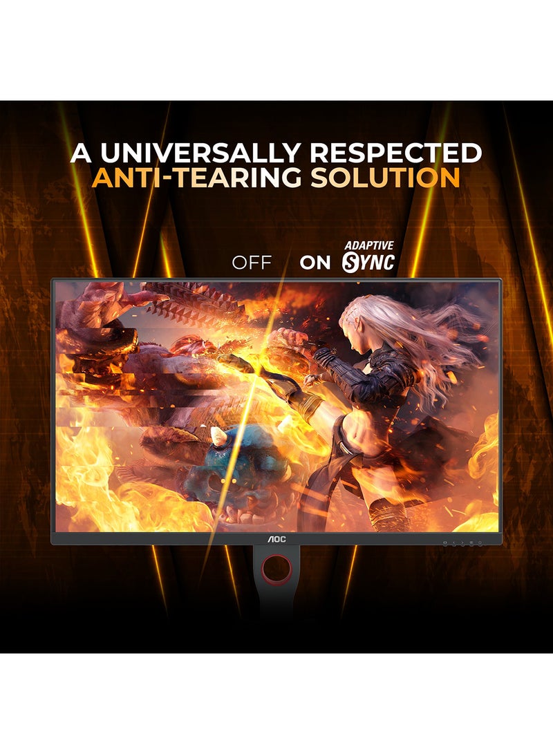 AOC 27", 27G10ZE, Fast IPS Gaming Monitor, Full HD 1920x1080, 260Hz, 0.5ms, HDR10, Adaptive Sync, HDMI 2.0 x2, Display Port 1.4 x1, 3-Sided Frameless, Console Gaming Ready, Black and Red Red and Black  - Image 3