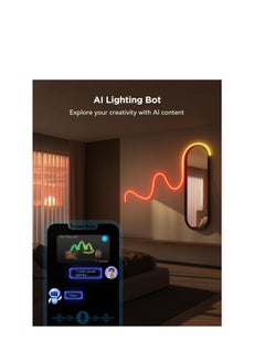 Govee Govee Neon Lights, RGBIC Neon Rope Light 2 Works with Matter, Alexa, Google Assistant, Custom DIY Neon Strip Lights for Bedroom and Wall Decor, Shape Mapping, Softer Material, 16.4ft, White  - Image 2