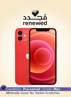 Renewed - iPhone 12 Dual SIM 128GB Red 5G With Facetime - Physical Dual SIM Version