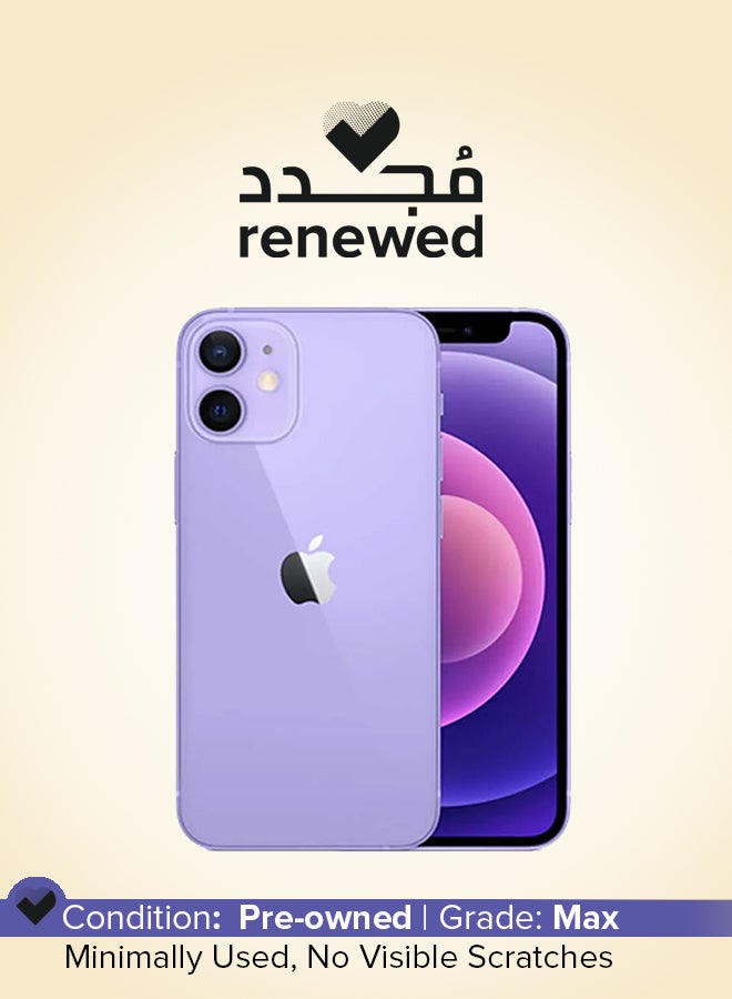 ابل  Renewed - iPhone 12 Dual SIM 128GB Purple 5G With Facetime - Physical Dual SIM Version - Image 1