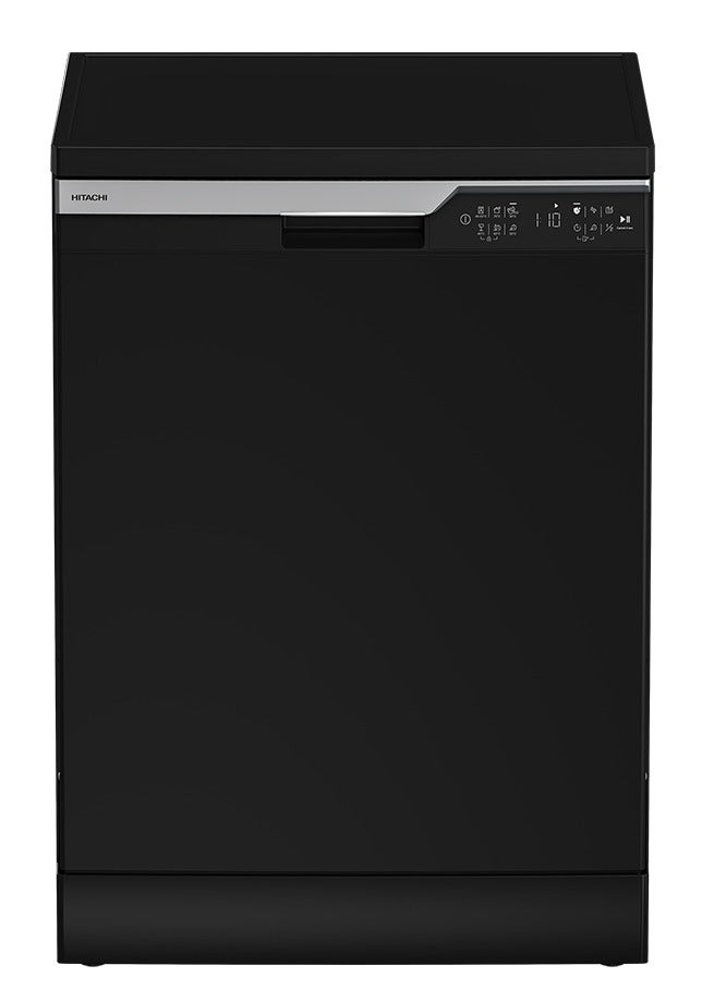 هيتاشي Dishwasher 15 Persons 6 Programs Inverter with Steam,Made in Turkey Black HNF54821 15 OZ HNF54821 black  - Image 1