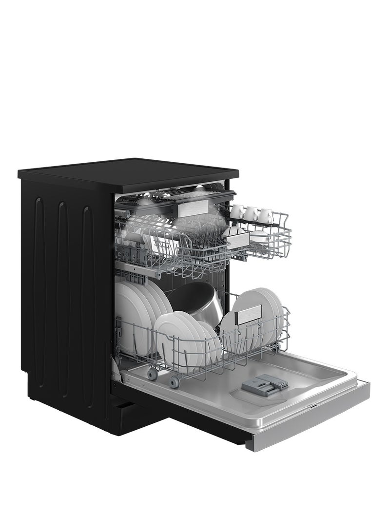 هيتاشي Dishwasher 15 Persons 6 Programs Inverter with Steam,Made in Turkey Black HNF54821 15 OZ HNF54821 black  - Image 3