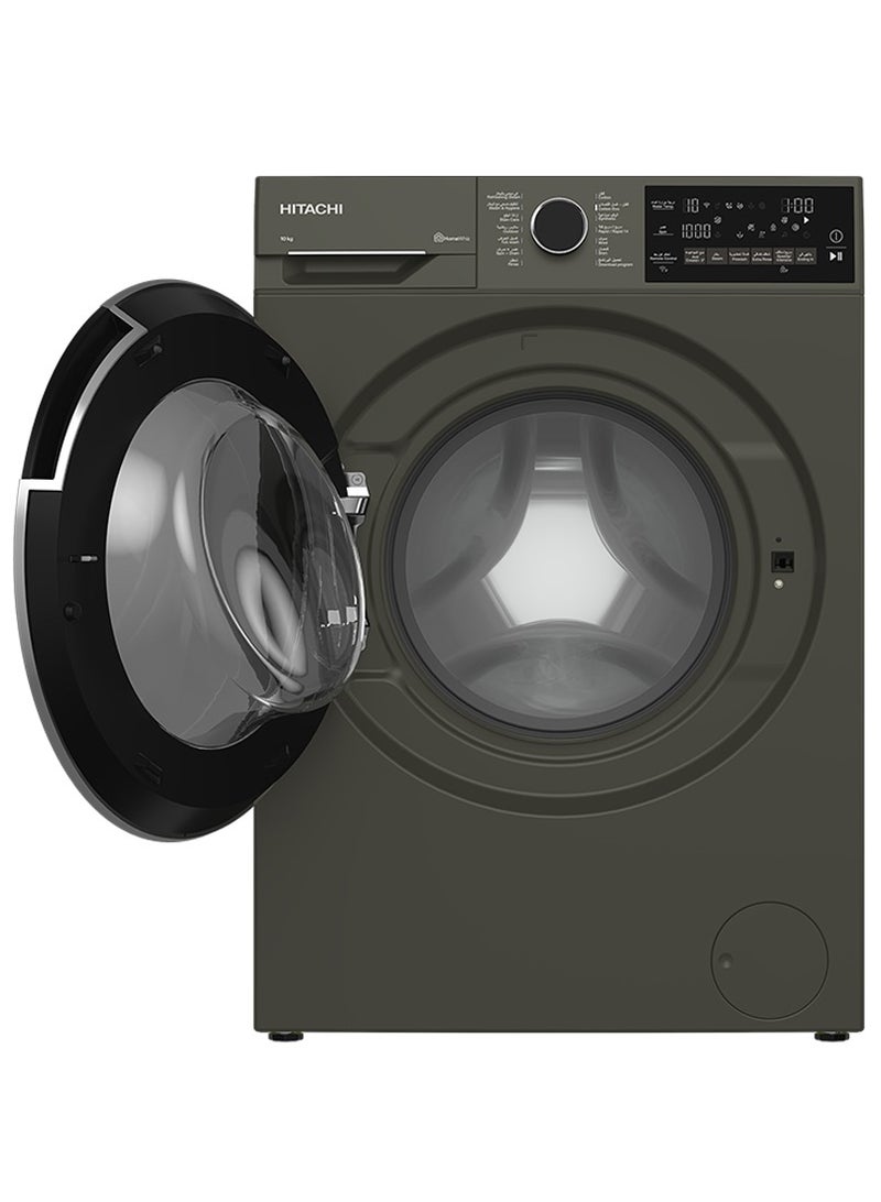 هيتاشي Front Loading 10kg Washing Machine,1400 RPM, Wifi, Touch Control, Waterfall Wash , Easy Iron, Inverter, Made in Turkey - BD-100XFVEM Dark Grey 10 kg 2350 W 100XFVEM Dark grey  - Image 3