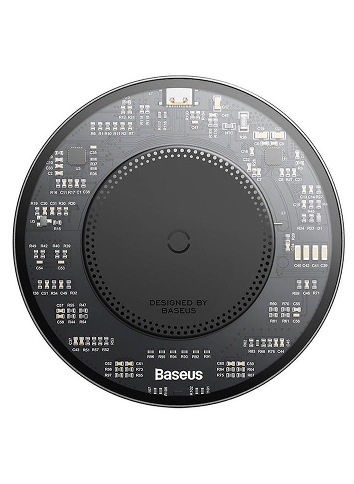 بيسوس - Simple 2 Wireless Charger 15W Cluster Black（Include: Cable Type-C To Type-C 24W 12V/2A 1m Cluster Black) Black - Image 1