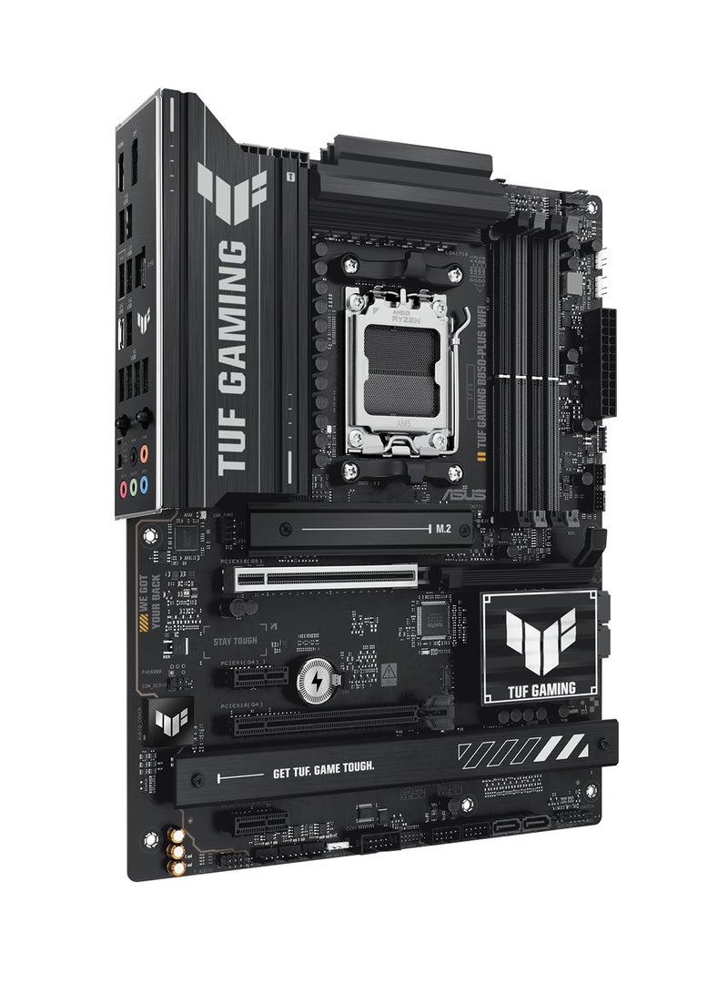 أسوس TUF GAMING B850-PLUS Wi-Fi ATX Motherboard, AMD AM5 Socket, DDR5 (Up to 256GB), PCIe 5.0, 3 x M.2 Slots, Realtek 2.5Gb Ethernet, Wi-Fi 7, Bluetooth 5.4, 14+2+1 Power Stages, USB 20Gbps Type-C, HDMI 2.1, DisplayPort, Aura Sync, BIOS FlashBack | 90MB1J30-M0EAY0 Black  - Image 3