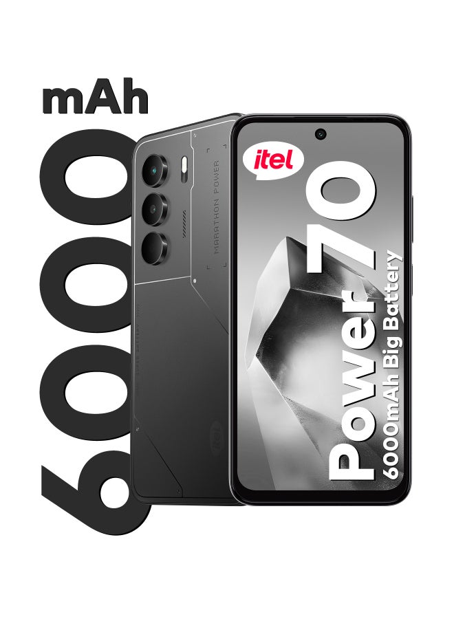 إيتيل P70 ثنائي الشريحة أسود 4+4 جيجابايت رام 128 جيجابايت 4G - نسخة الشرق الأوسط - Image 1