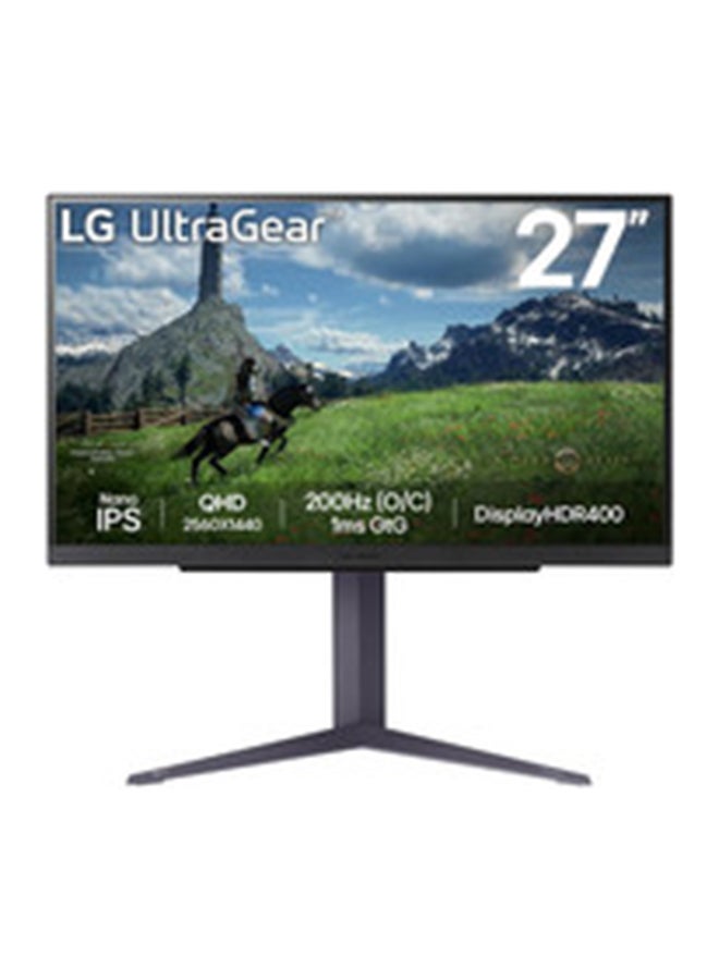 LG 27" Inch UltraGear™ Gaming Monitor (2560x1440) QHD Nano, IPS Display Type, 1ms (GtG) Response Time,180Hz Refresh Rate (O/C 200Hz), Display HDR™ 400 - 27GS85Q-B | Black - Image 1
