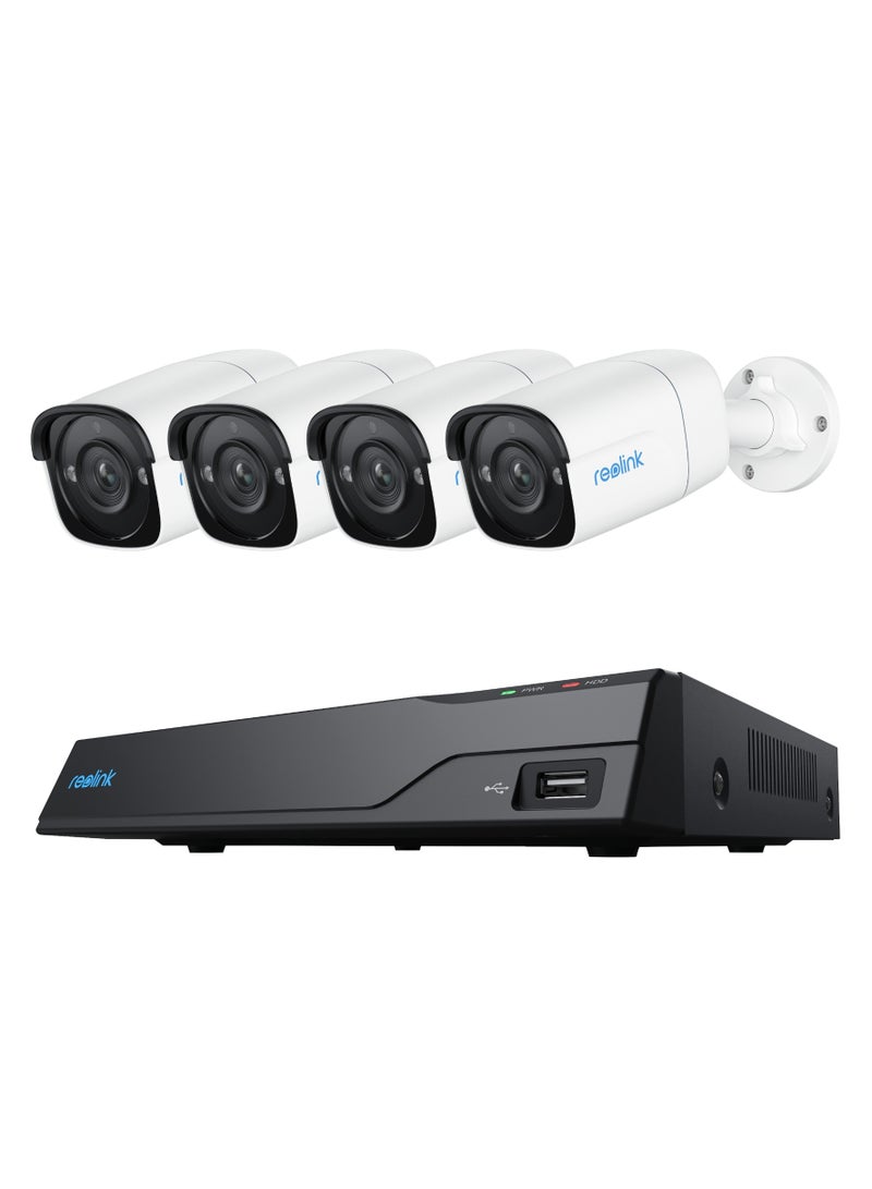 reolink - Reolink Super HD Security Camera System NVS8-5MB4 Bullet 5MP Security Camera Kit with Person / Vehicle Detection - Image 1