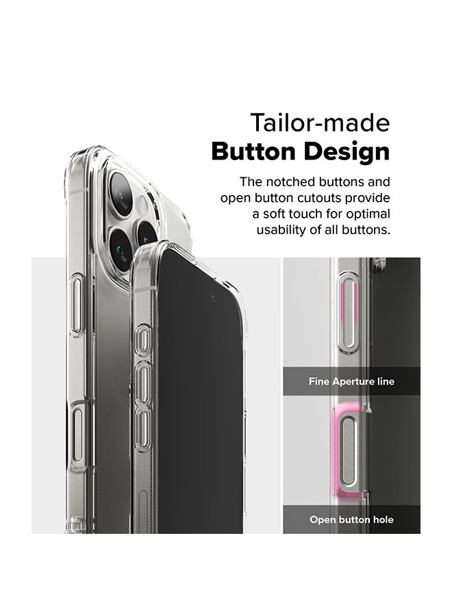Ringke Fusion Case for iPhone 16 Pro Max , Transparent Hard Back Soft Flexible TPU Bumper Scratch Resistant Shockproof Protection Back Cover - Clear - Image 3