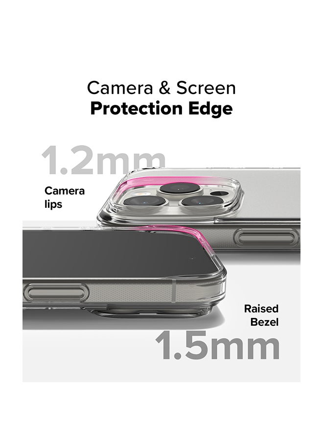 Ringke Fusion Case for iPhone 16 Pro Max , Transparent Hard Back Soft Flexible TPU Bumper Scratch Resistant Shockproof Protection Back Cover - Clear - Image 4