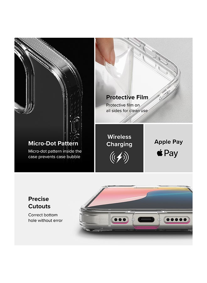 Ringke Fusion Case for iPhone 16 Pro Max , Transparent Hard Back Soft Flexible TPU Bumper Scratch Resistant Shockproof Protection Back Cover - Clear - Image 5