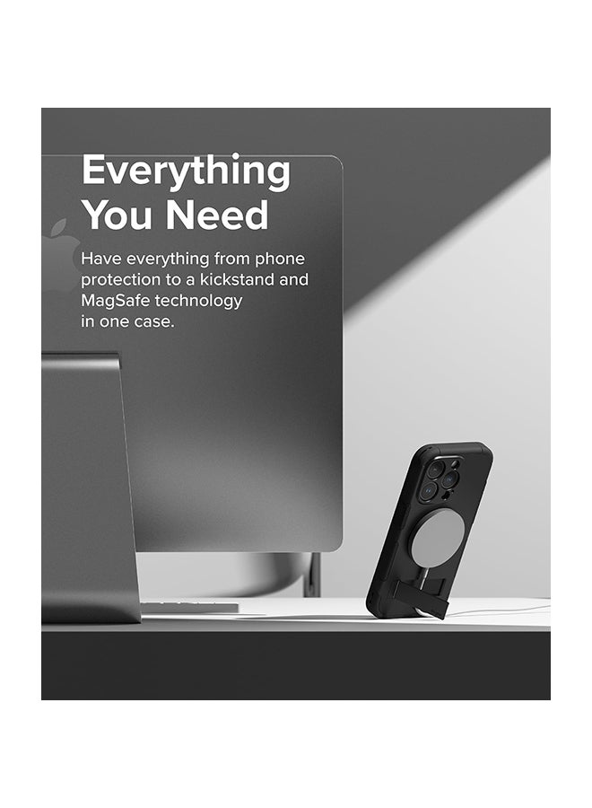 Ringke Alles Series Case Compatible With iPhone 15 Pro Max Heavy Duty Shockproof MagSafe Magnetic Standing Case - Black - Image 3