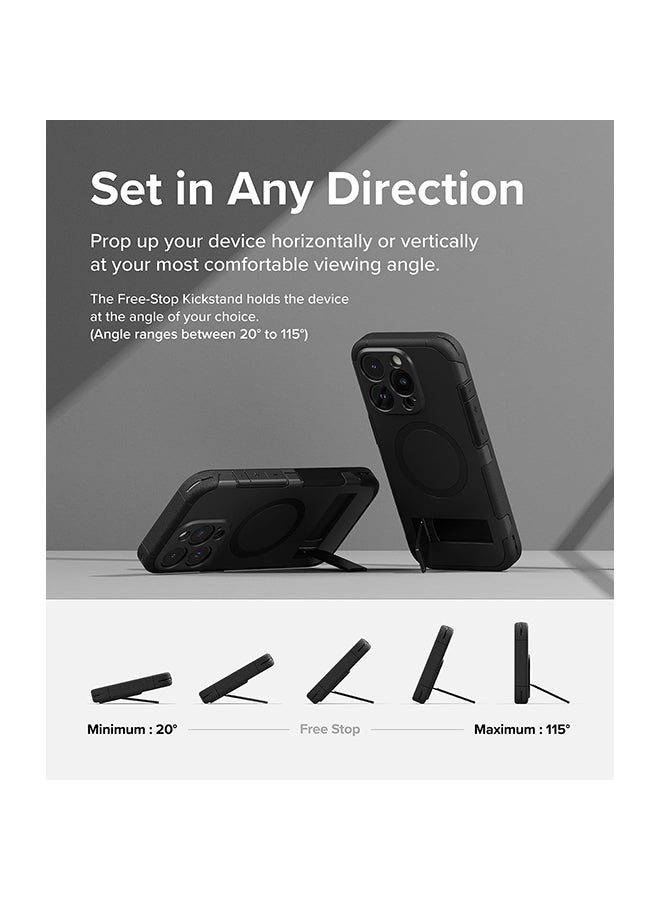 Ringke Alles Series Case Compatible With iPhone 15 Pro Max Heavy Duty Shockproof MagSafe Magnetic Standing Case - Black - Image 5