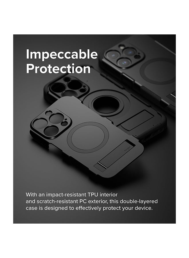 Ringke Alles Series Case Compatible With iPhone 15 Pro Max Heavy Duty Shockproof MagSafe Magnetic Standing Case - Black - Image 4