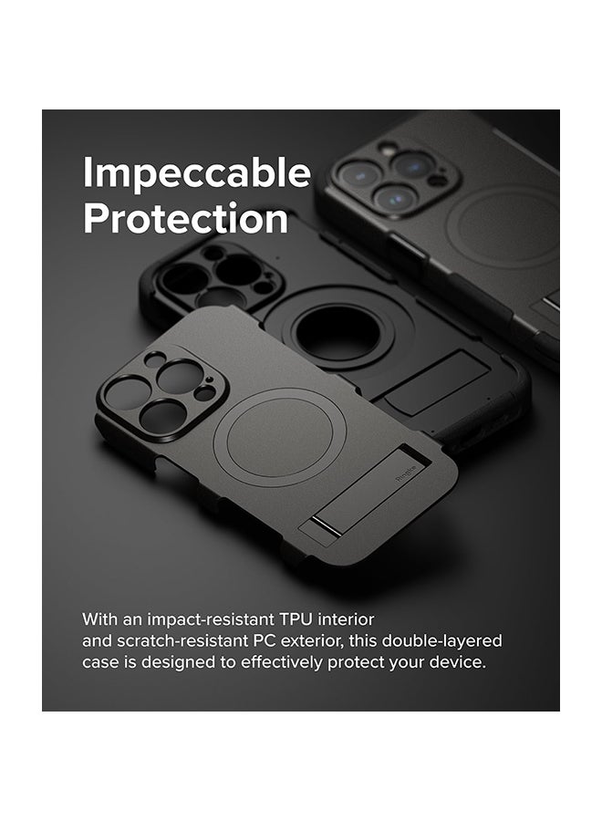 Ringke Alles Series Case Compatible With iPhone 15 Pro Max Heavy Duty Shockproof MagSafe Magnetic Standing Case - Gun Metal Grey - Image 4