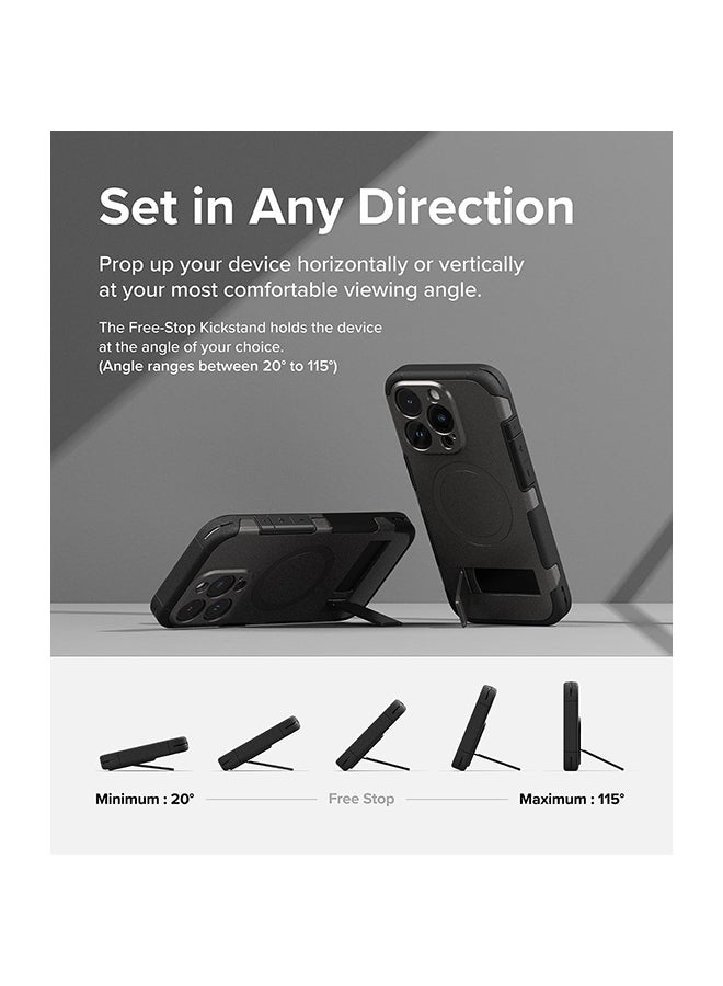 Ringke Alles Series Case Compatible With iPhone 15 Pro Max Heavy Duty Shockproof MagSafe Magnetic Standing Case - Gun Metal Grey - Image 5