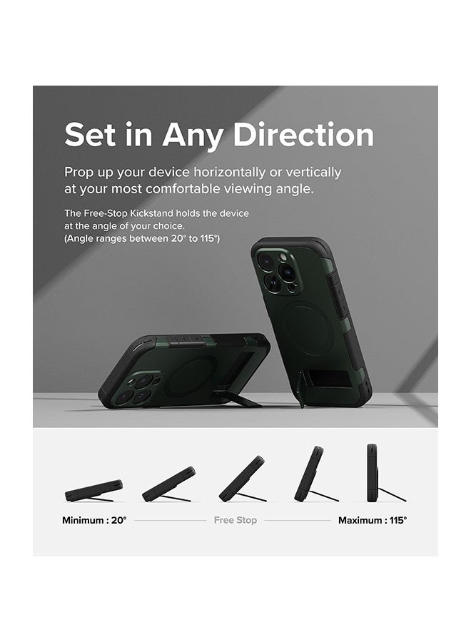 Ringke Alles Series Case Compatible With iPhone 15 Pro Max Heavy Duty Shockproof MagSafe Magnetic Standing Case - Dark Green - Image 5