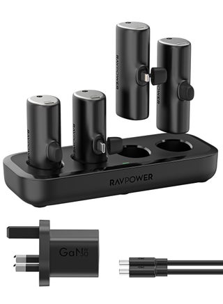 20000 mAh Family Charging Combo: 5000mAh 4-in-1 Portable Power Bank & Charging Station with Dual USB-C and Dual Lightning Ports for Fast, Simultaneous Charging of Multiple Devices BLACK - pnsku/N70164792V/45/_/1742971732/9cc4c225-3ecc-4a77-b06d-5dba055374e8