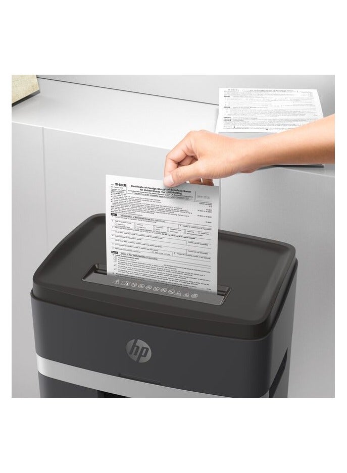 HP Pro Shredder 12MC Office Paper Shredder Machine, P-4 Security, Micro Cut, 12 Sheets, 25L Bin - 2814 Black - Image 4