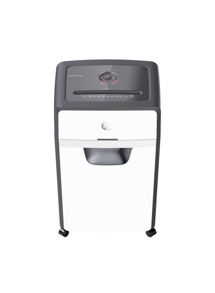 HP آلة تمزيق الورق المكتبي OneShred 24CC، أمان P-4، قطع متقاطع، 24 ورقة، سلة 30 لتر - 2807 - Image 2