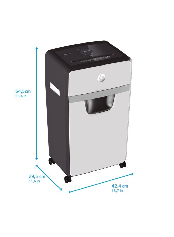 HP آلة تمزيق الورق المكتبي OneShred 24CC، أمان P-4، قطع متقاطع، 24 ورقة، سلة 30 لتر - 2807 - Image 5