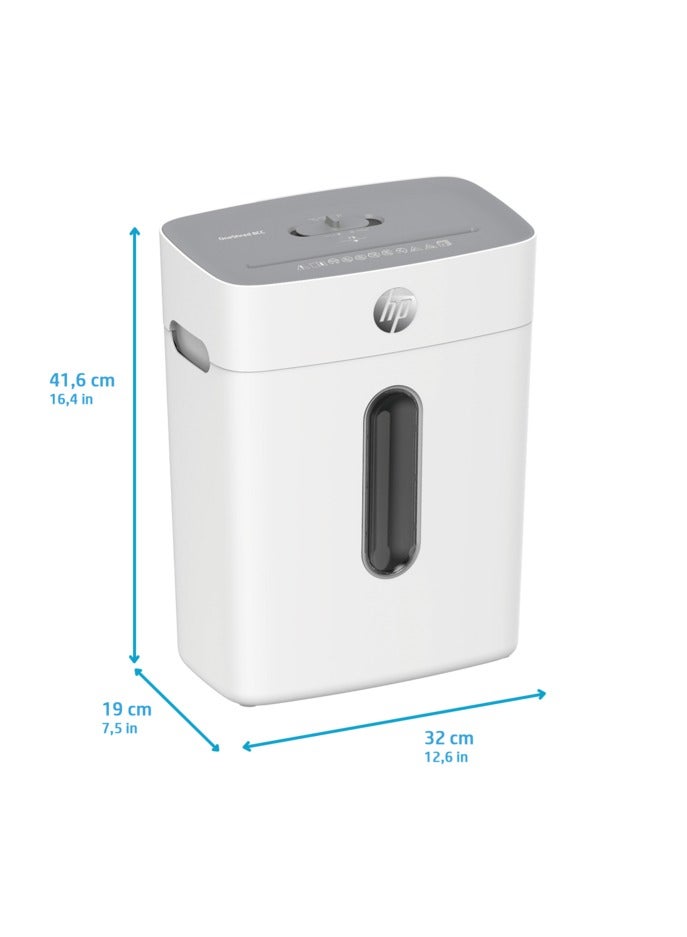 HP OneShred 8CC Office Paper Shredder Machine, P-4 Security, Cross Cut, 8 Sheets, 15L Bin - 2801 White  - Image 5