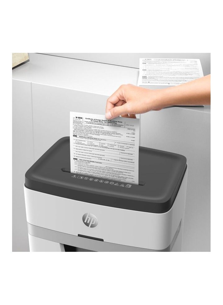 HP OneShred 12MC Office Paper Shredder Machine, P-4 Security, Micro Cut, 12 Sheets, 25L Bin - 2806 White - Image 4