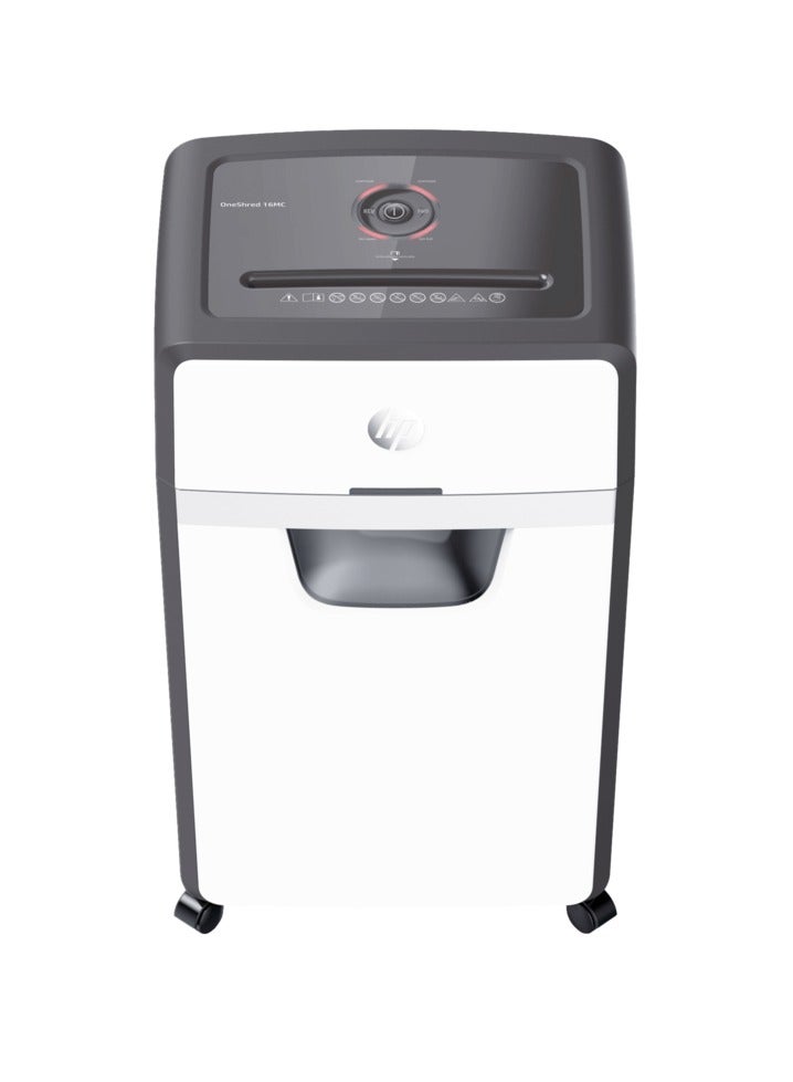 HP OneShred 16MC Office Paper Shredder Machine, P-4 Security, Micro Cut, 16 Sheets, 30L Bin - 2808 White - Image 2