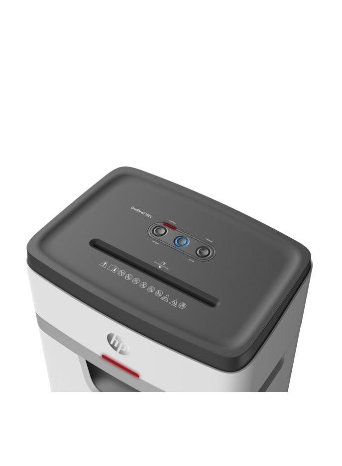 HP OneShred 18MC Office Paper Shredder Machine, P-4 Security, Micro Cut, 18 Sheets, 20L Bin - 2805 White - Image 5