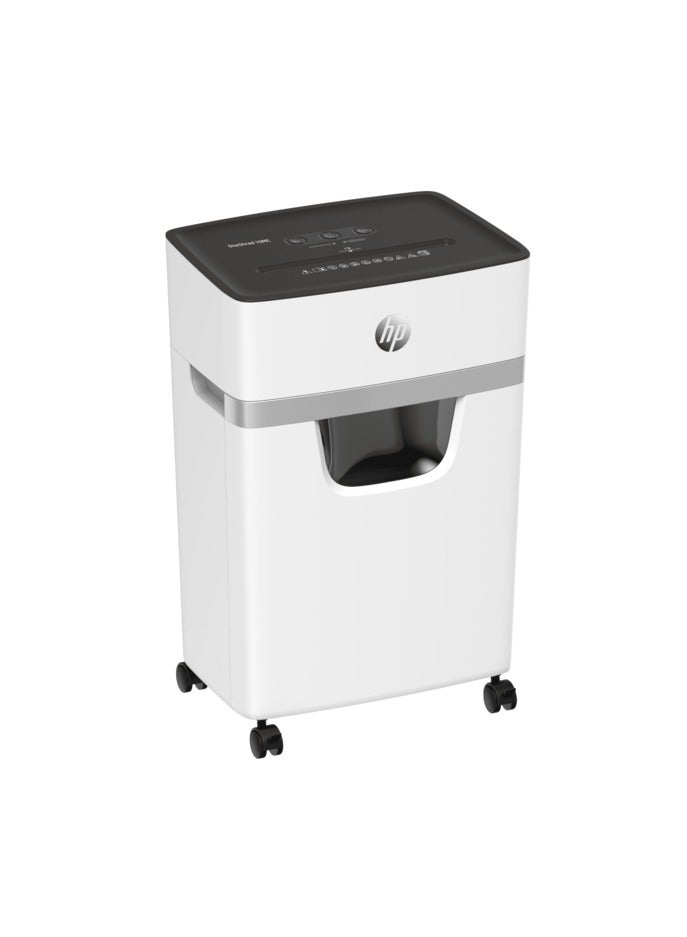 HP OneShred 10MC Office Paper Shredder Machine, P-4 Security, Micro Cut, 10 Sheets, 25L Bin - 2805 White  - Image 1