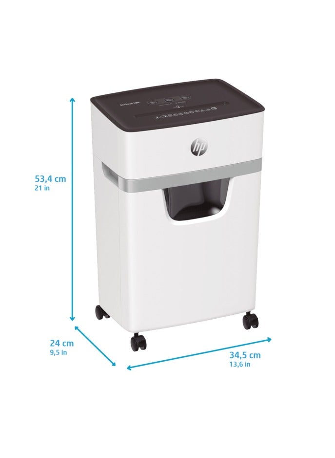 HP OneShred 10MC Office Paper Shredder Machine, P-4 Security, Micro Cut, 10 Sheets, 25L Bin - 2805 White  - Image 5