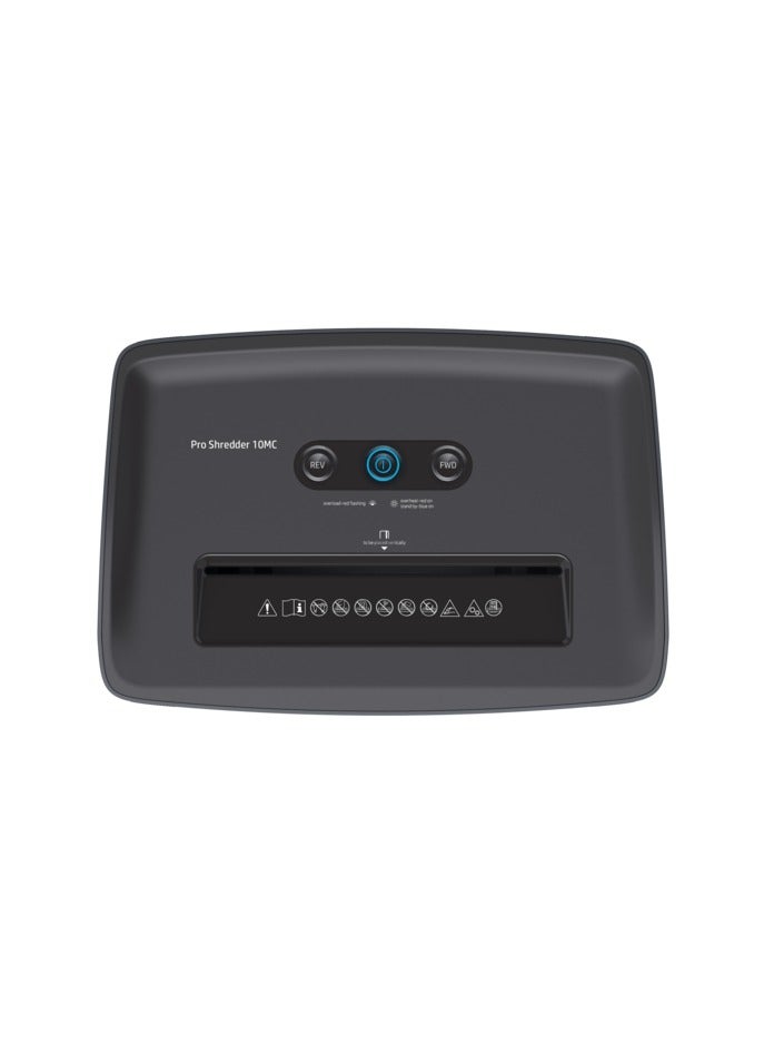 HP آلة تمزيق الورق المكتبي برو شريدر 10MC، أمان P-4، قطع دقيق، 10 ورقات، سلة 25 لتر - 2812 - Image 2