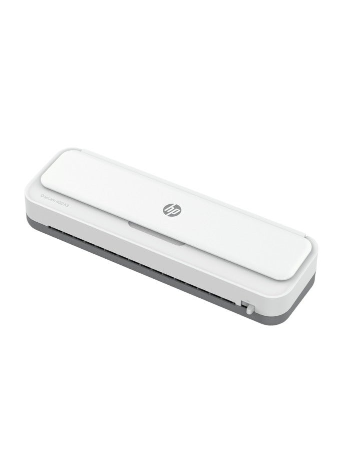 HP OneLam 400 A3 Compact Office Laminator Machine, Hot/Cold Lamination, Business Cards to A3 Sheets, 75/80-125mic - 3161 White - Image 1