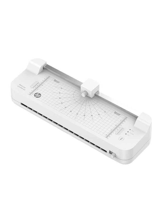 HP OneLam Combo A3 Office Laminators, Business Cards to A4 Sheets with Document Cutter, 75/80-125mic - 3162 White - Image 1