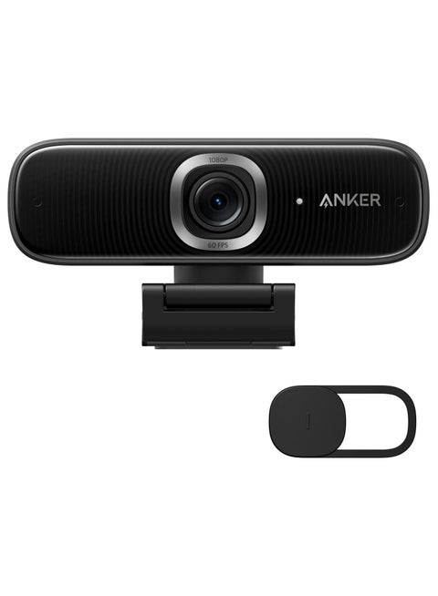 Anker PowerConf C300 Smart Full HD, AI-Powered Framing & Autofocus, 1080p Webcam with Noise-Cancelling Microphones, Adjustable FoV, HDR, 60 FPS, Low-Light Correction, Zoom Certified Black