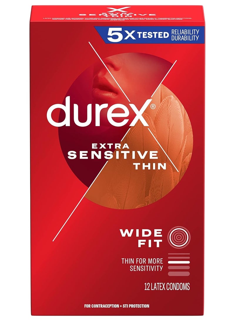 دوريكس Extra Sensitive "Wide Fit" Condoms, 12s  - Image 1