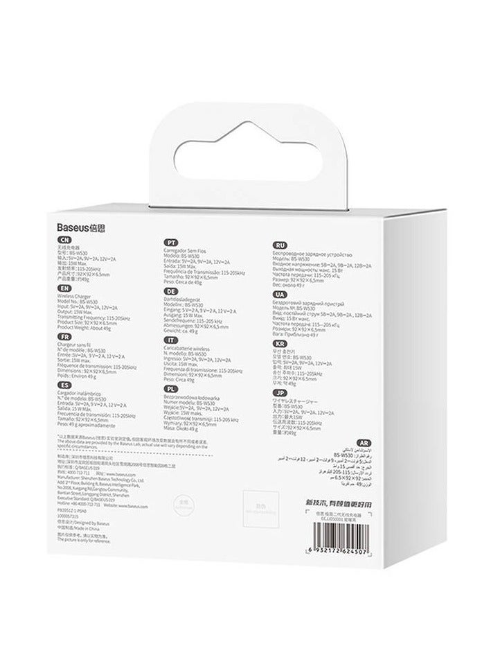 بيسوس Simple 2 Wireless Charger 15W Cluster Black（Include: Cable Type-C To Type-C 24W 12V/2A 1m Cluster Black - Image 5