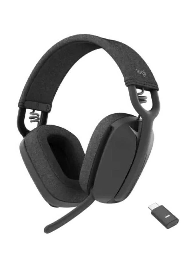 Logitech - Zone Vibe Wireless Headset, Teams Version, 40mm Audio Drivers, Flip-to-Mute Noise-Canceling Microphone, Bluetooth 5.2, Up to 20 Hour Battery Life, 1x USB Type-C| 981-001157 Graphite - Image 1