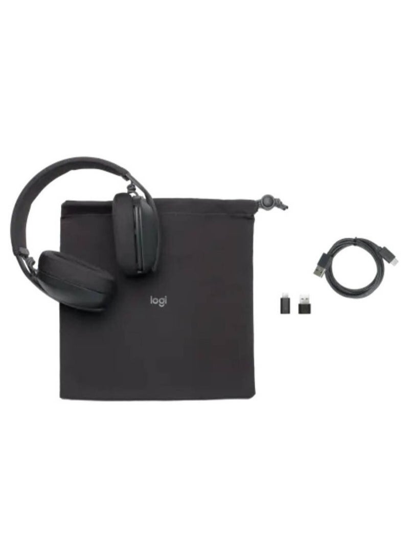 Logitech - Zone Vibe Wireless Headset, Teams Version, 40mm Audio Drivers, Flip-to-Mute Noise-Canceling Microphone, Bluetooth 5.2, Up to 20 Hour Battery Life, 1x USB Type-C| 981-001157 Graphite - Image 1