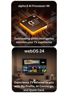 LG 65-Inch QNED86T 4K UHD Smart TV with α8 AI Processor 4K, 120Hz, HDR10, VRR + 2-Channel 30W Soundbar with 3D Immersive Sound, HDMI (ARC), Bluetooth, USB 65QNED86T6A+SOUNDBAR Black  - Image 4