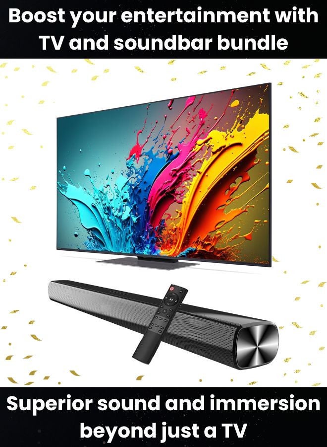 LG - 55-Inch QNED86T 4K UHD Smart TV with α8 AI Processor 4K, 120Hz, HDR10, VRR + 2-Channel 30W Soundbar with 3D Immersive Sound, HDMI (ARC), Bluetooth, USB 55QNED86T6A+SOUNDBAR. Black - Image 1