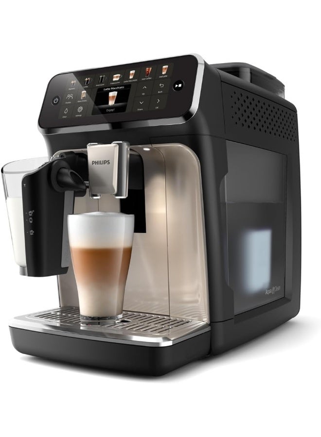 Philips Fully Automatic Coffee Machine Series 5500-20 Beverages, LatteGo, Extra Shot, Silent Brew, Intuitive Display, 4 User Profiles, 12 Settings for Ceramic Grinder, Chrome 1.8 L 1500 W EP5547/90 Black - Image 1