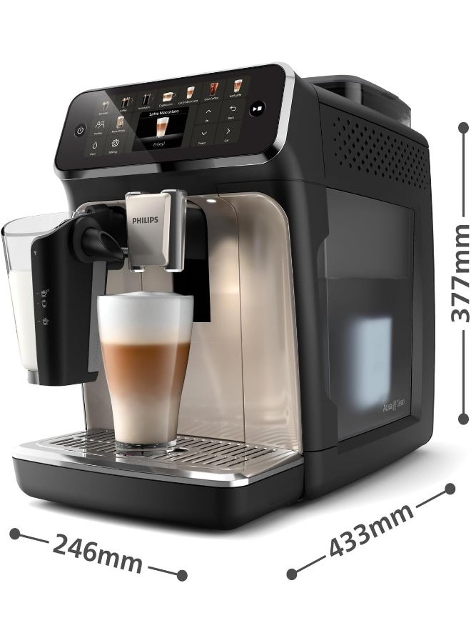 Philips Fully Automatic Coffee Machine Series 5500-20 Beverages, LatteGo, Extra Shot, Silent Brew, Intuitive Display, 4 User Profiles, 12 Settings for Ceramic Grinder, Chrome 1.8 L 1500 W EP5547/90 Black - Image 5